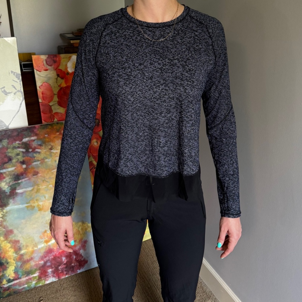 Black/White Lululemon Open Back Shirt